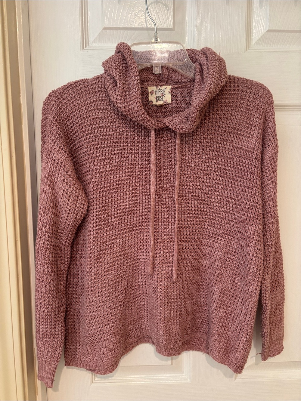 Hippie Rose Dusty Mauve Knit hoodie Sweater